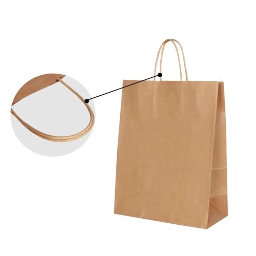 Brown Twist Handle Paper Carrier Bag / Bags With Twisted Handles 32 x 41 x 12 cm - Picture 3 of 4