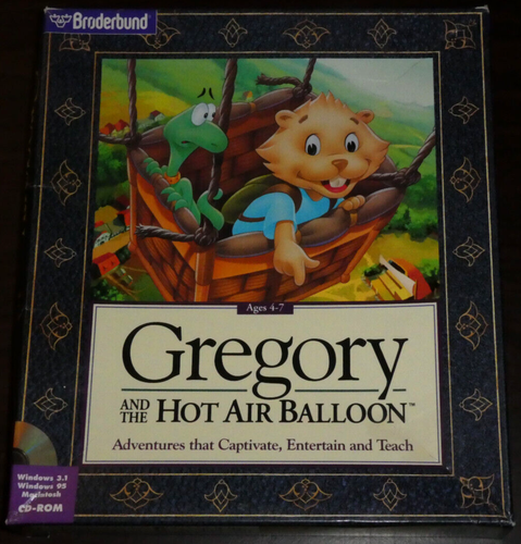PC CD. Gregory And The Hot Air Balloon. Box, Guide & Rego Card Only (No CD-ROM) - Picture 1 of 7