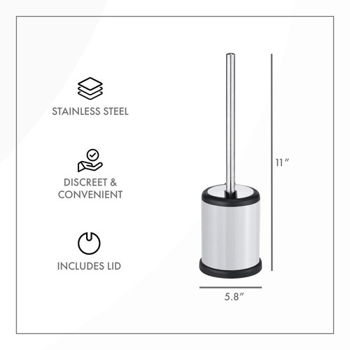 ToiletTree Products Bathroom Toilet Cleaning Brush & Holder Set With Lid, White! - Picture 4 of 7