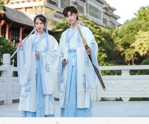New Hanfu Costume Chinese Ancient Cosplay Oriental Vintage Couples Folk Outfit - Bild 23 von 30