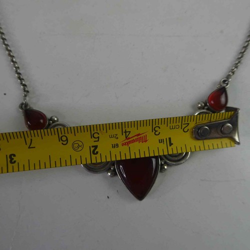 Collar Colgante de Plata Esterlina Cornalina Sólida Pechera Destacada 925 Bobinas - Imagen 3 de 11