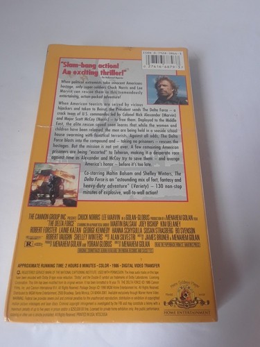 The Delta Force Movie VHS VCR Tape  Chuck Norris Lee Marvin Movie Classic  - Picture 2 of 2