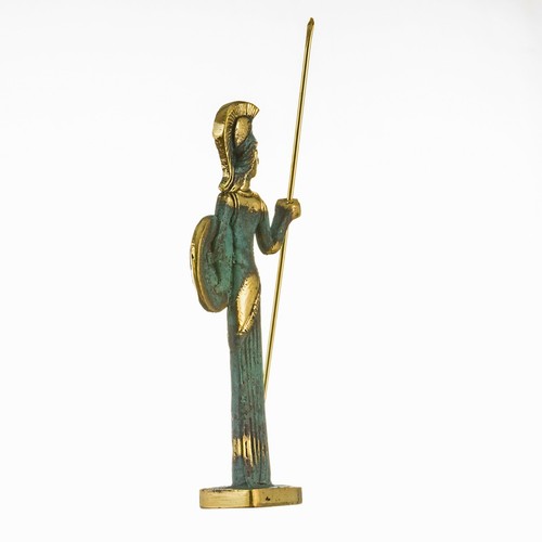 Atenea con jabalina hecha a mano bronce sólido diosa de la sabiduría, la artesanía y la guerra - Imagen 5 de 8