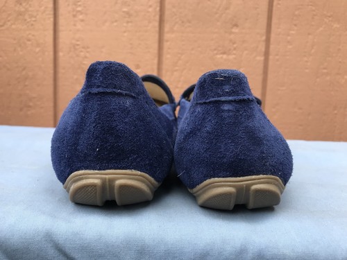 NEW G.H. BASS BLAIR WOMEN´S US 11 M BLUE SUEDE PENNY LOAFER MOCASSIN A4 - Picture 4 of 10