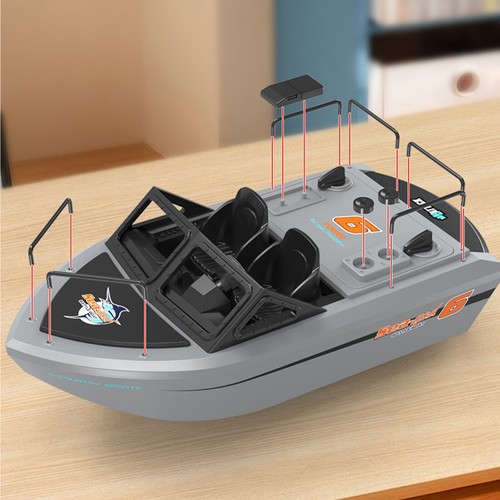 2.4G 1/32 Brushless Ferngesteuertes Boot RC Schlepper Rettungsboot 8km/h 50m DIY - Bild 13 von 19