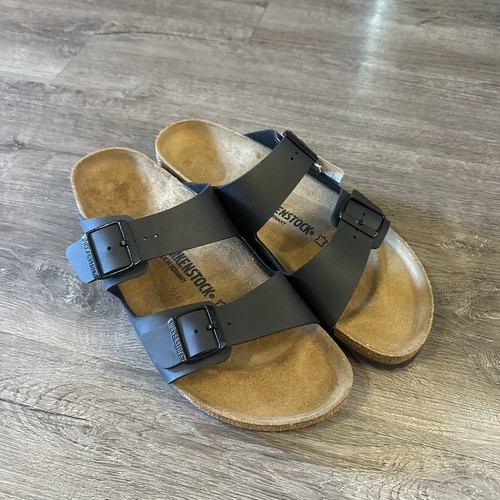 Birkenstock Arizona Regular Birko Flor Sandals Black Buckle Mens US 11 / EU 44