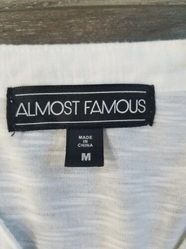 Almost Famous Women's long sleeve Top White Size Med. Lace up front accent - Picture 2 of 4
