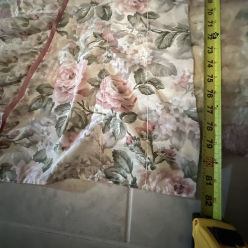 4 Vntg Springs Curtain Panels 2 Valance 8 Tie backs Cotton Blend Pink Cottage - Picture 10 of 16
