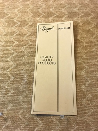 ORIGINAL BOZAK - LS400/CS410M/B1002/939/B450 - PRICING LIST INSERT D1138 - Picture 1 of 3