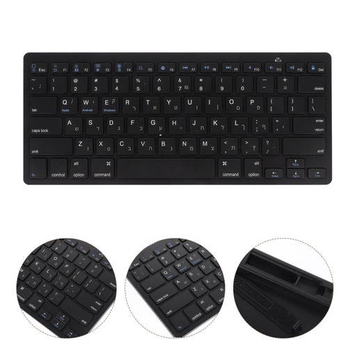 Hebrew Keyboard Wireless Backlit White Office Portable Mechanical - 第 4/12 張圖片