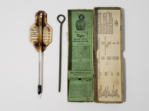 Termometro carne arrosto Taylor vintage scatola originale 1934 - Foto 2 di 5