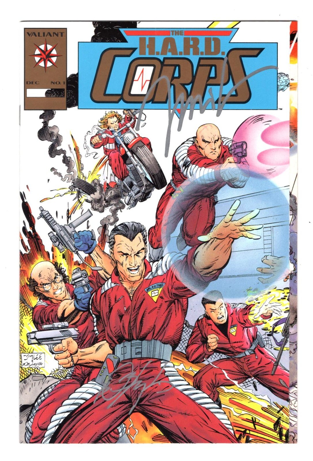 H.A.R.D. CORPS 1, (9.2) SIGNED by JIM LEE + BOB LAYTON with COA *