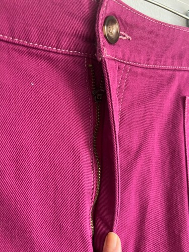 Old Navy Utiltity Denim Button Front Fucshia Pink Mini Skirt Size 18 - Picture 12 of 12
