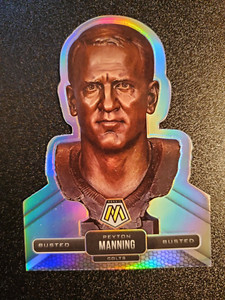 2022 PANINI MOSAIC PEYTON MANNING #B-1 BUSTED SSP DIE-CUT SILVER PRIZM