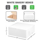[ 300 Pack ] White Bakery Pastry Boxes - 10 x 10 x 5 In.