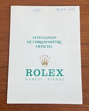 Rolex Rolex Warranty Certificate, 1680 1984