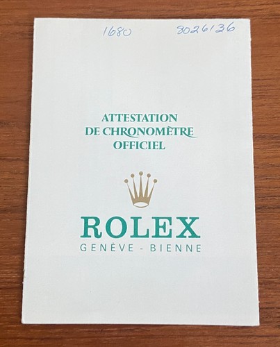 Rolex Warranty Certificate, 1680 1984 - Picture 1 of 2