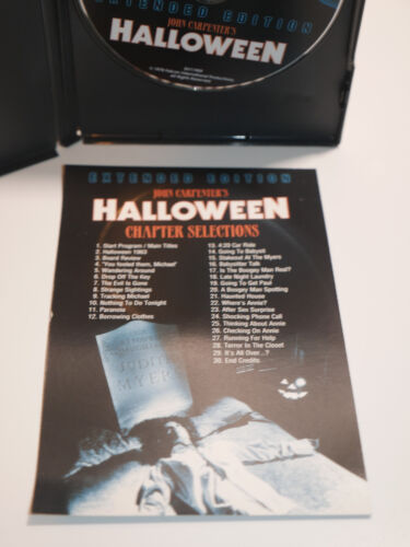 HALLOWEEN EXTENDED EDITION (1978) DVD MOVIE W/ INSERT *OOP* 70s HORROR RARE - Imagen 5 de 5