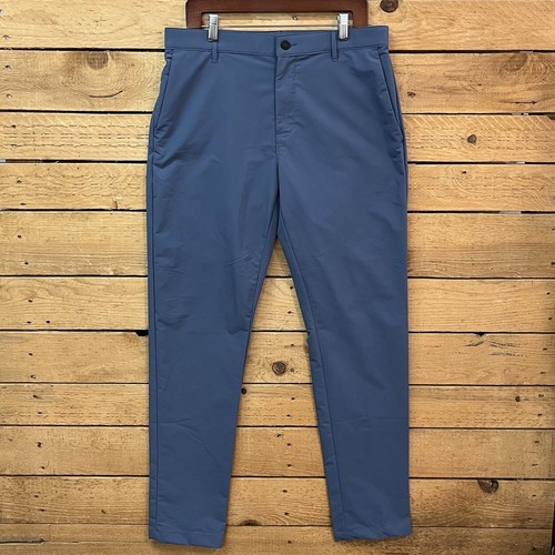 Pantalones ajustados Banana Republic frente plano azul golf para hombre 34x33 modernos - Imagen 1 de 14