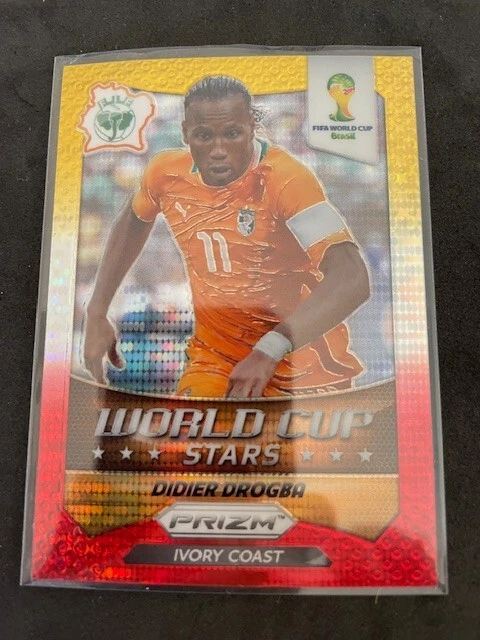 Didier Drogba #11 2014 Panini Prizm Yellow Red Pulsar World Cup Stars