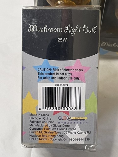 Amber Light Bulb Mushroom Shaped 25W 3 Inch Standard Fit E27 Global Direct - Picture 3 of 6