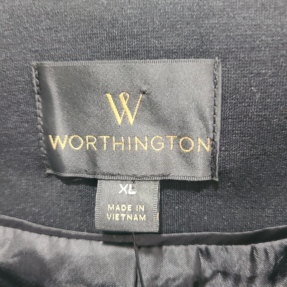 Worthington Women's Wool Black Gray Long Sleeve Full Zip Moto Jacket Size XL  - Image 4 of 4