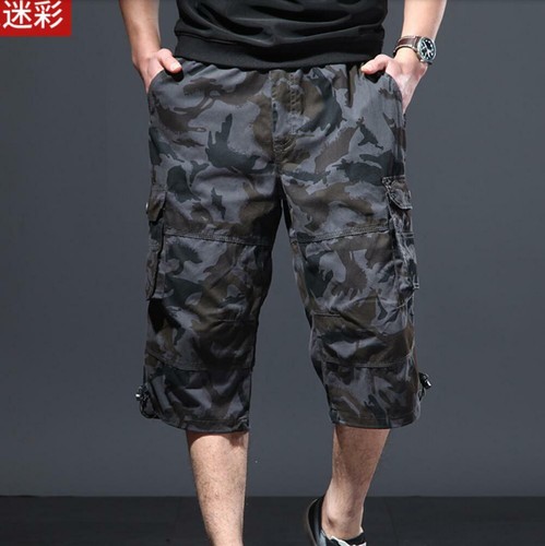 Herren 3/4 Länge Camouflage Cargoshorts Hose Hose Lose Freizeit Baumwolle Plus - Bild 14 von 17