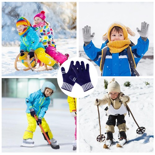 Kids Winter Gloves for Boys Girls - 4 Pairs Kids Boys Winter Gloves Kids Mit - Picture 7 of 7