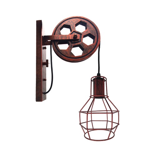 Lámpara de Pared Retro Luces de Rueda Rústica Vintage Tubo Industrial Steampunk Luz de Pared - Imagen 32 de 46