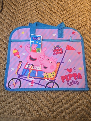 Peppa Pig Regeln Figur Buch Tasche Dokumentenhalter Schule Mädchen Lila Neu mit Etikett - Bild 8 von 8