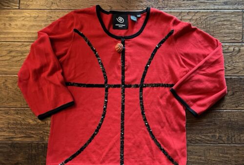 Michael Simon Red Basketball Vintage Sweater XL ~ Bougie Basketball Wives