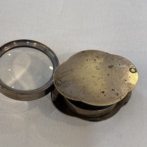 Antique Brass Cased Folding Magnifying Glass 1920s England - Picture 5 of 8