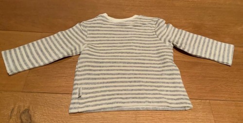 New WT Steiff Organic Cotton Blue/white Sweatshirt 9-12 Months With Teddy Motif - Picture 5 of 8