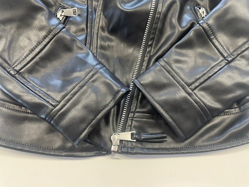 H&M Kids faux leather Moto jacket black size 6X - Picture 5 of 6