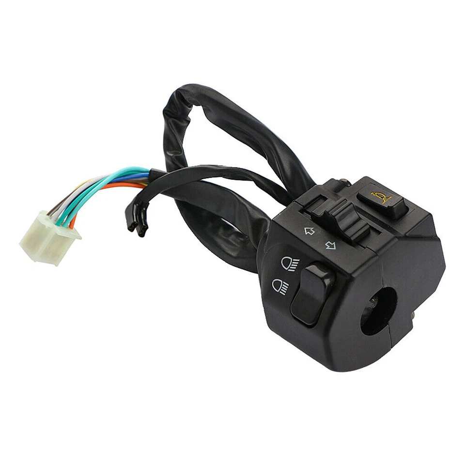 Kit de interruptor de arranque eléctrico de faros de señal de giro bocina para manillar de motocicleta de 7/8" Foto 4 de 4