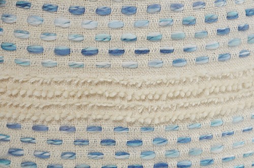 18" Blue Cotton Blend Ottoman - Bild 6 von 7