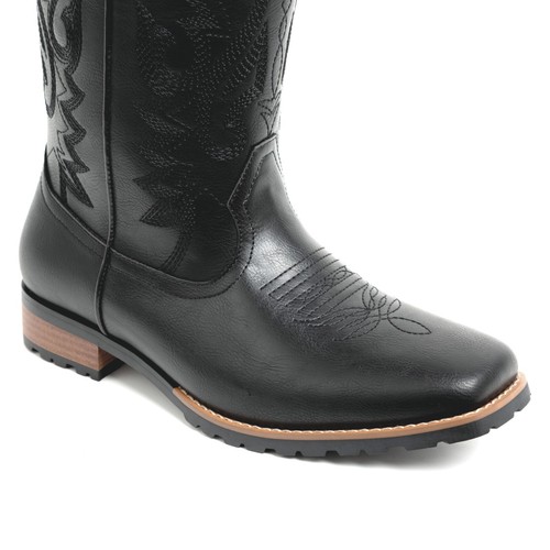 Herren Cowboy Western bestickt quadratische Zehenpartie Stiefel - Bild 12 von 27