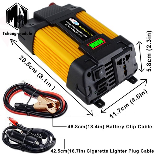 6000W Peaks Power 12V DC TO 110 220V AC Car Power Solar Converter USA - Bild 3 von 12