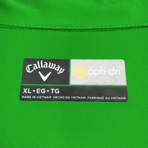 Callaway Shirt Mens XL Kelly Green Opti Dri Activewear Golf Polo Embroidery Logo - Picture 7 of 9