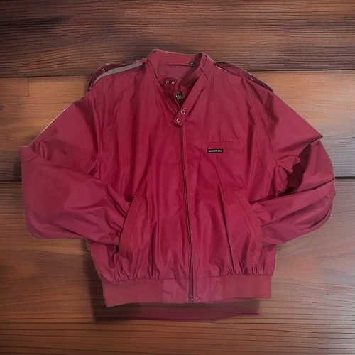 Vintage 80s Members Only Herren Classic Jacke Gr. M Retro Maroon Burgundy SCHÖN