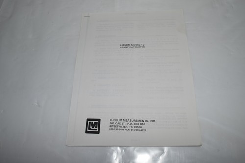 TC LUDLUM Maße MODEL 12 Anzahl Ratemeter Gebrauchsanweisung (BOOK521)