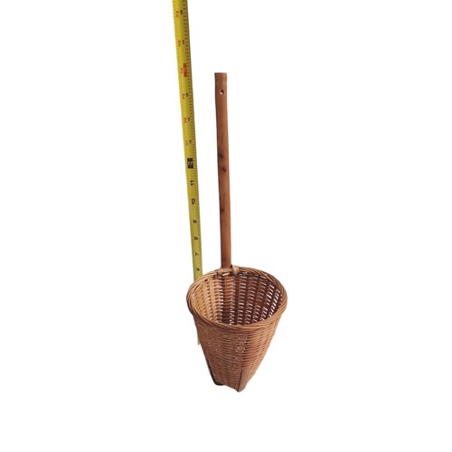 Cesta de mimbre vintage de madera tejida con cono lote de 2 cestas para colgar en la pared decoración boho  - Imagen 11 de 16