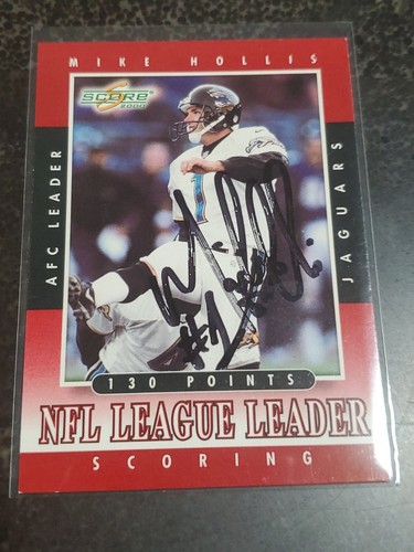 RARE 2000 Score AFC Lead Mike Hollis Hand Signed On Card Auto Autograph Jaguars