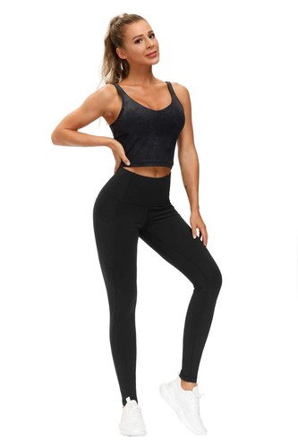 Thick High Waist Yoga Pants with Pockets Tummy Control Workout Running Yoga L... - Picture 5 of 7