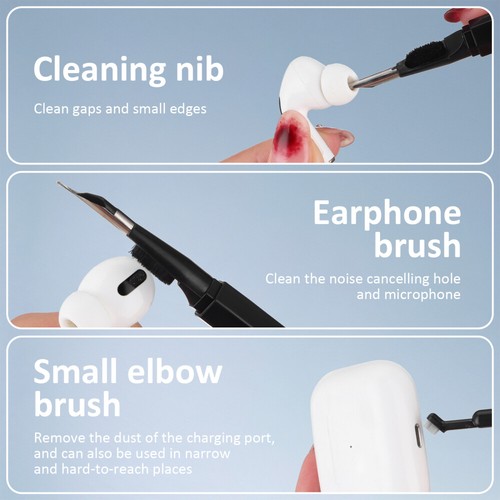 4 Sets Reinigungskit Tastatur-Reinigungsset Headset-Reinigungsbürste - Afbeelding 4 van 12