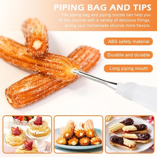 Churro Maker Machine Churrera and Piping Bag Churros Filler Stainless Steel C... - Picture 7 of 9