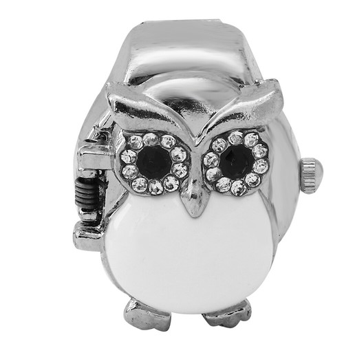 Finger Ring Watch Flip Up Cover Vintage Owl Pattern Unixes Finger Quartz Watch - Picture 13 of 20