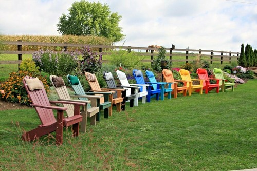 Fanback Poly Adirondack Chair - Multiple Colors - Amish Made in USA - Picture 4 of 47
