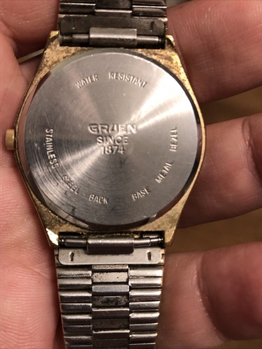 Gruen and Benrus and Montres Carlo Vintage men's watches quartz working two tone - Picture 6 of 12