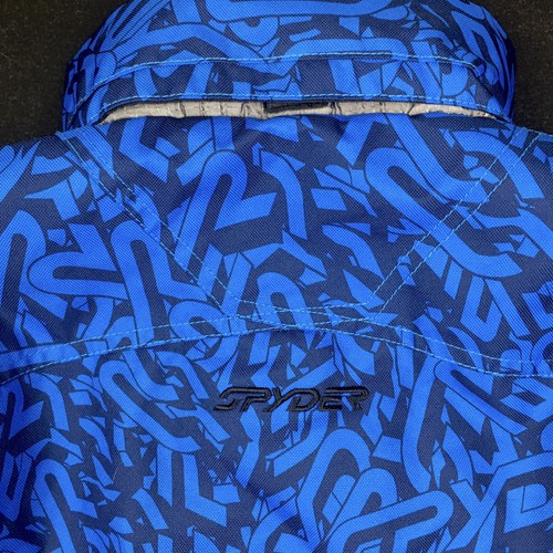 SPYDER Active Sports Boys Winter Snow Ski Jacket Spell Out Blue Growing Sleeves - Picture 5 of 11